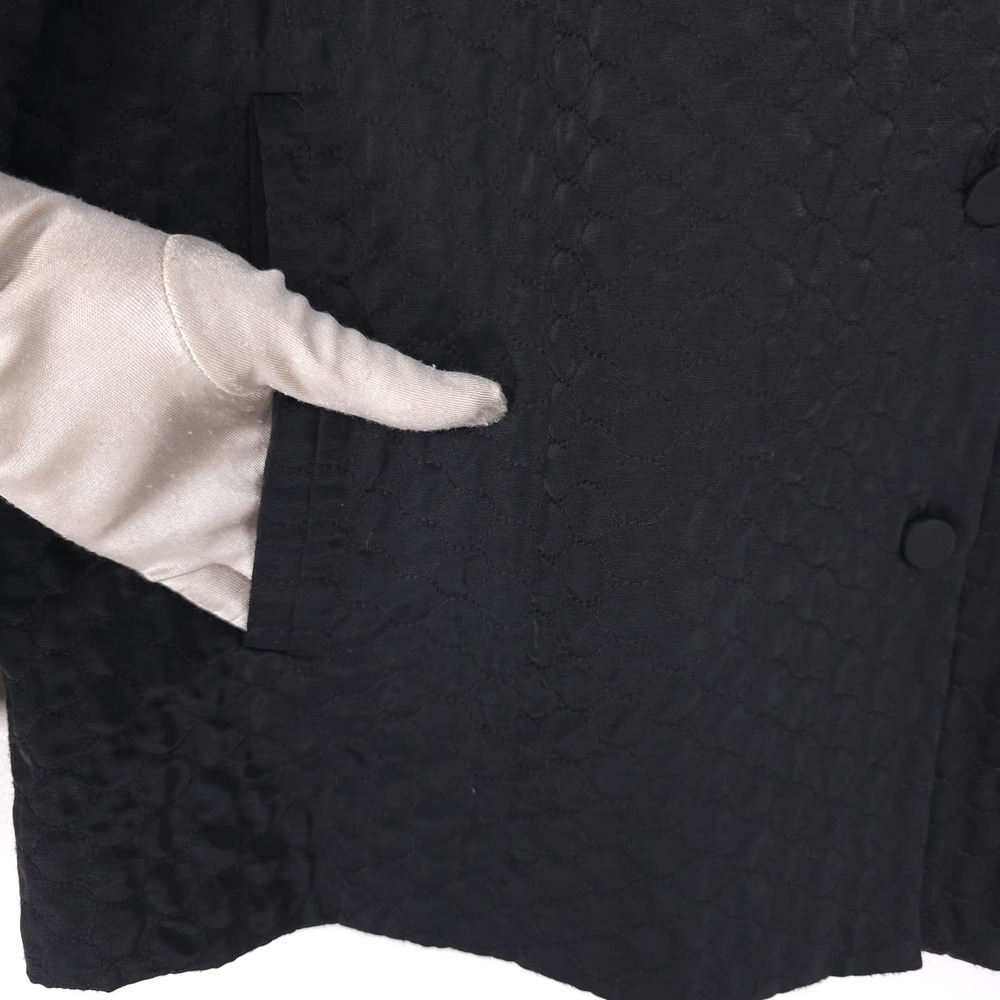 EILEEN FISHER Women's Jacket Coat MEDIUM Black Button Front ITALIAN FABRIC - Picture 8 of 10